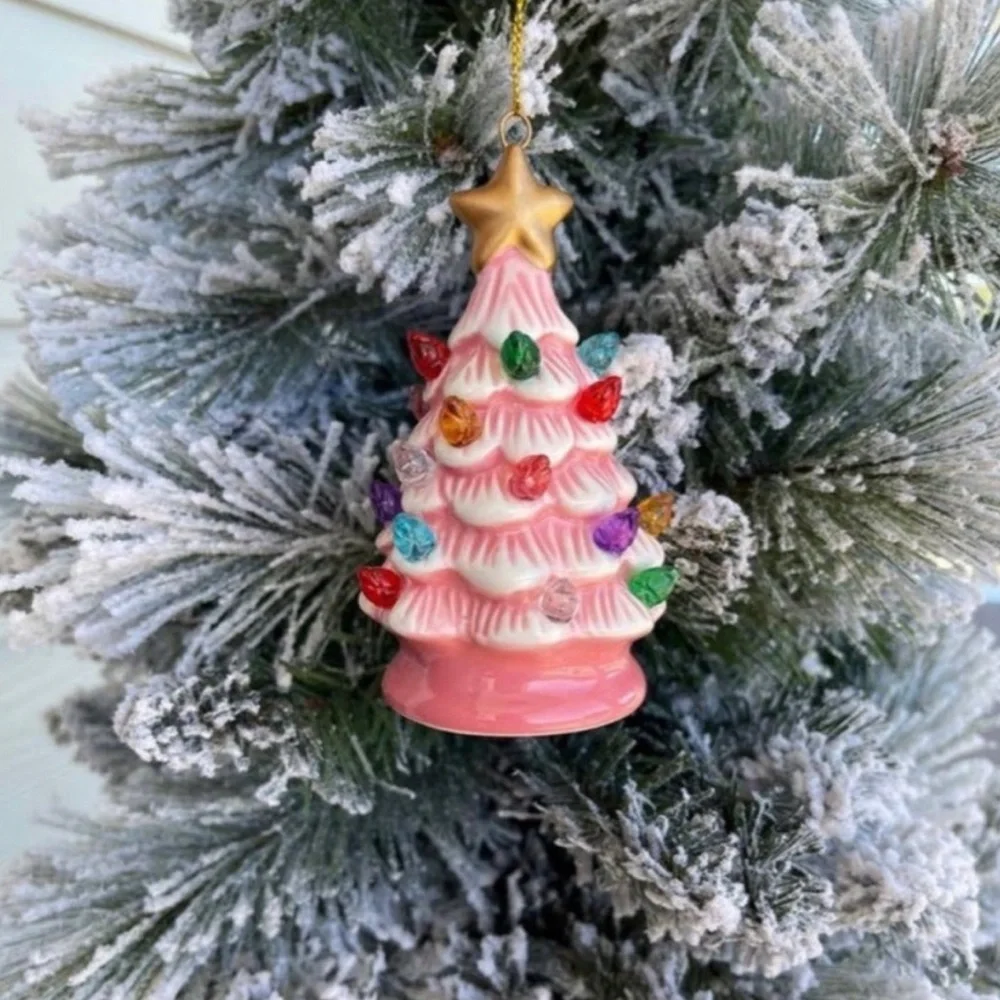 LAST ONE 🔥Target Lit Ceramic Retro Christmas Tree Ornament - Wondershop Pink